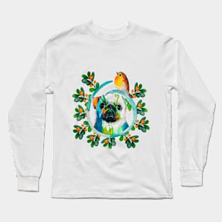 Love - Pug and Bird Long Sleeve T-Shirt